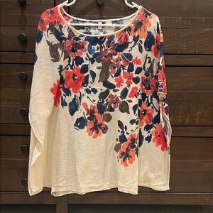 Moth by Anthro Floral Print Women's Top